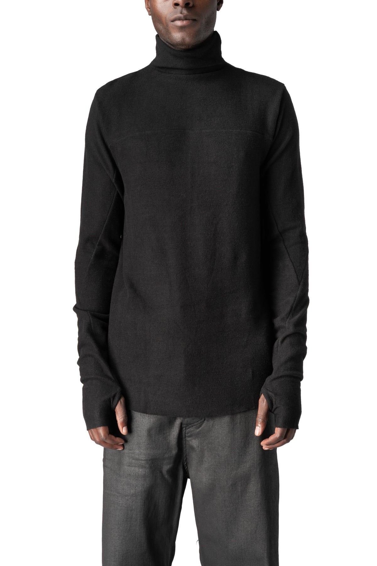 Thom Krom | AW26 - Roll neck long sleeve top, Black MTS1004