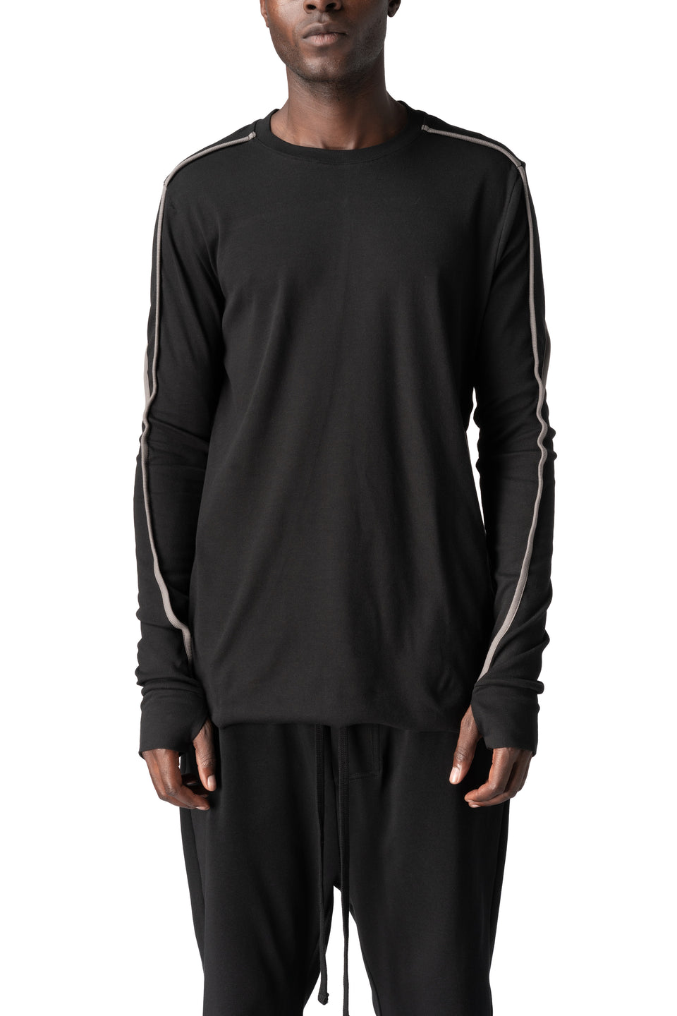 Cotton long sleeve tee, Black