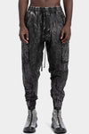 Thom Krom | SS26 - Cropped cotton poplin pants, Black marble MP41