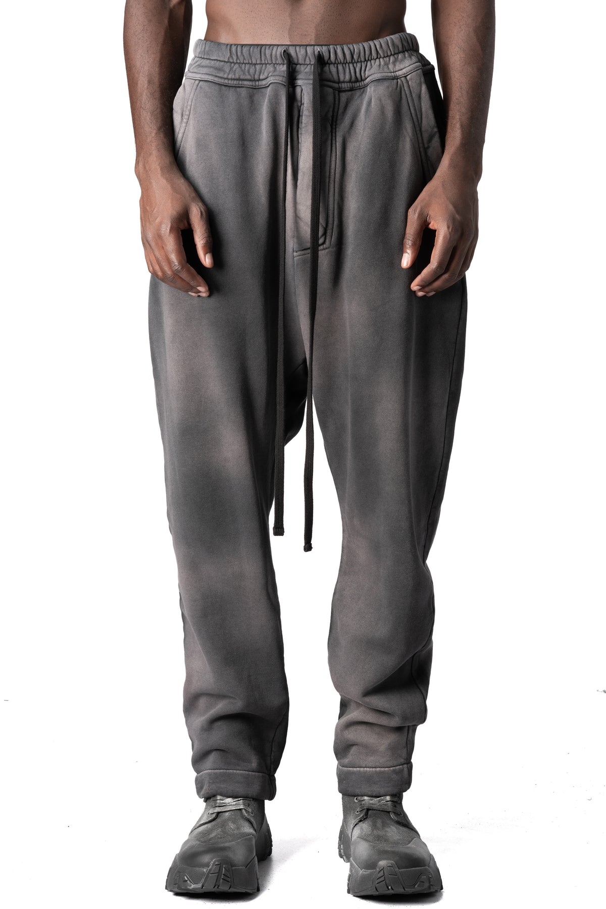 Thom Krom | AW26 - Cotton trousers, Grey stone wash spray MST527