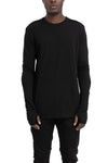 Thom Krom | SS26 - Crinkled double layer long sleeve tee, Black MTS922