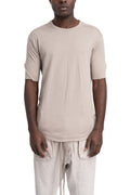 Thom Krom | SS26 - Crinkled double layer t-shirt, Stone MTS921