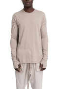 Thom Krom | SS26 - Crinkled double layer long sleeve tee, Stone MTS922