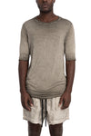 Thom Krom | SS26 - Layered t-shirt, Cold dye olive MTS940