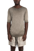 Thom Krom | SS26 - Layered t-shirt, Cold dye olive MTS940