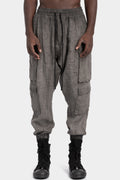 Thom Krom | SS26 - Linen cargo pants, Vegetal Black MP46