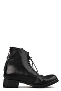 Samoke | Washed calfskin lace-up zip ankle boots