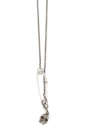 Werkstatt München | Skull safety pin chain necklace - M3982