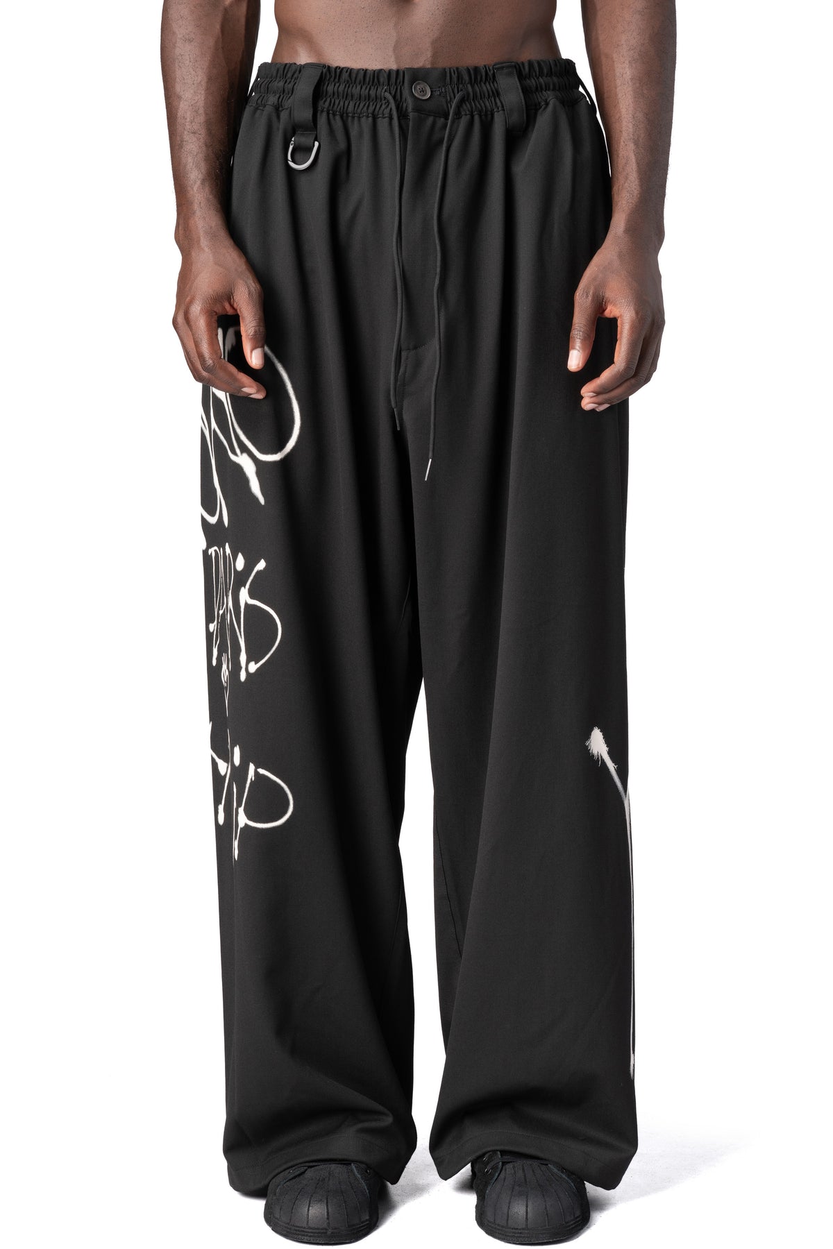 Y-3 | AW26 - Chito graphic wide leg wool pants, Black KR8712