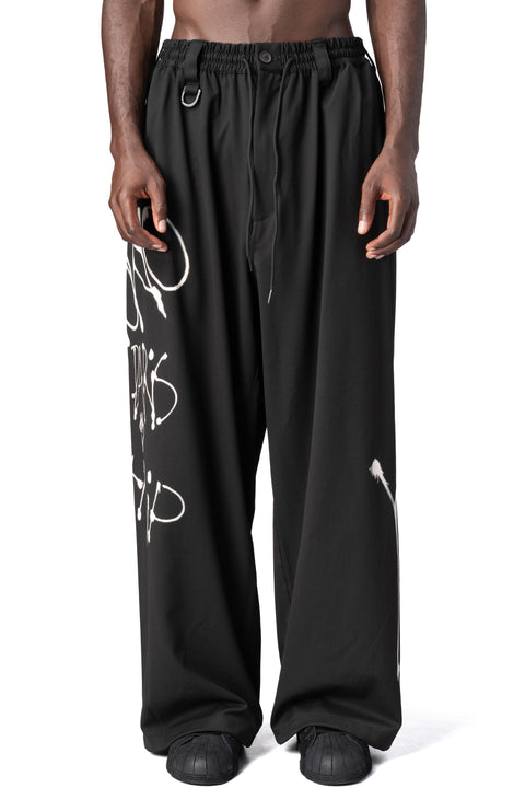 Y-3 | AW26 - Chito graphic wide leg wool pants, Black KR8712