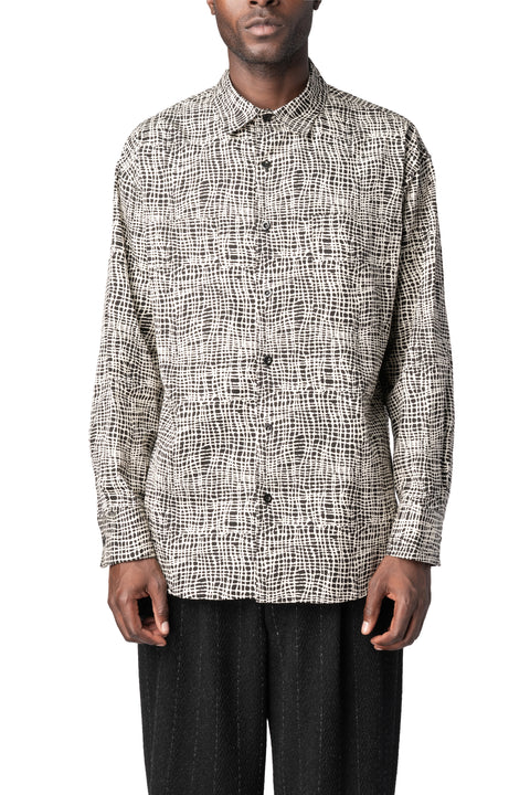 Y's Yohji Yamamoto | AW26 - Graphic print cotton shirt, Black MW-B73-014