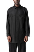 Y's Yohji Yamamoto | AW26 - Chest panel wool blouse shirt, Black MW-B16-110