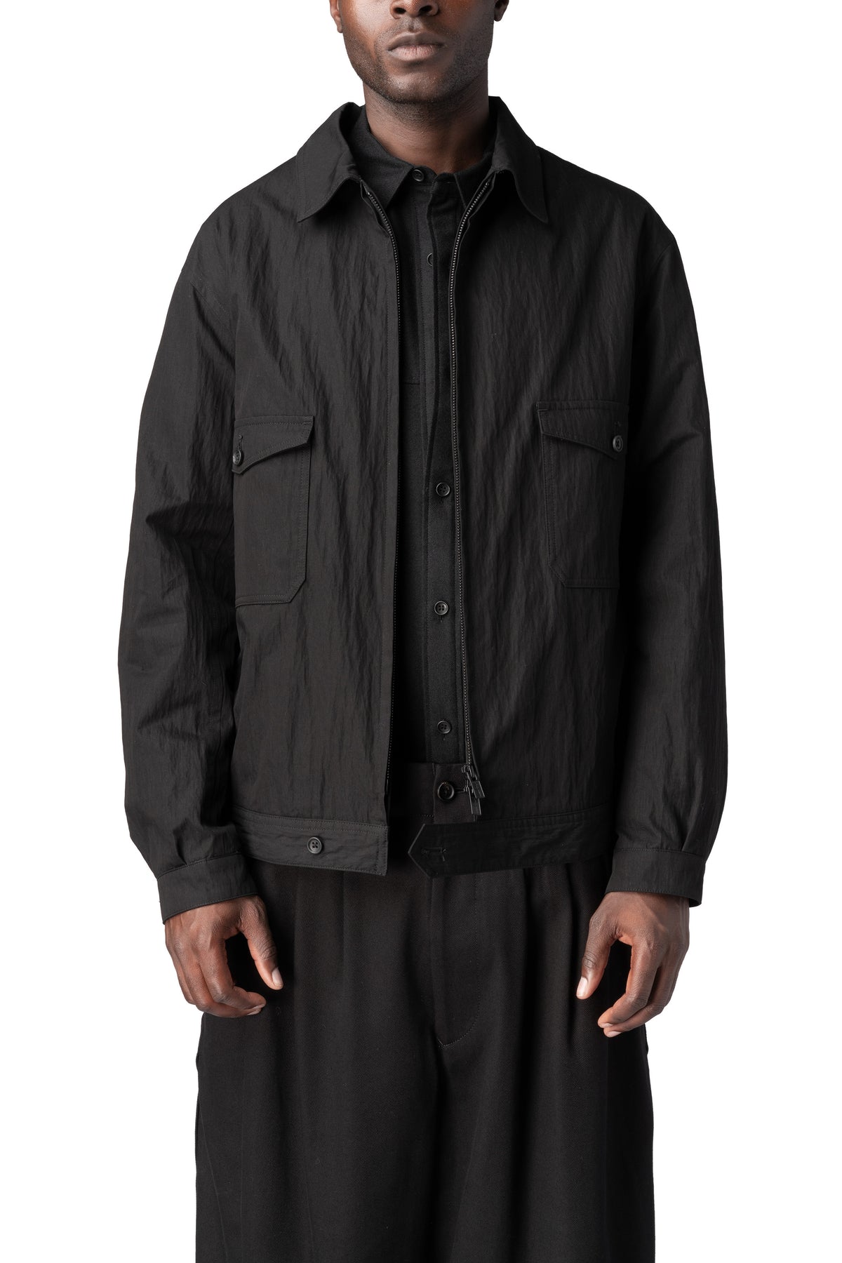 Y's Yohji Yamamoto | AW26 - Chest pocket weather cloth blouson, Black MW-Y04-003