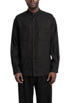 Y's by Yohji Yamamoto | SS26 - Linen pocket shirt, Black MK-B94