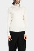 Marc Point | AW24 - Lightweight wool / silk turtleneck ls T-Shirt, Ivory White