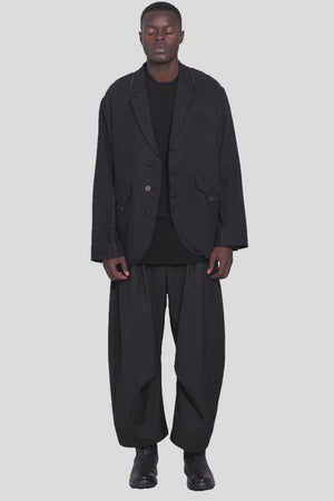 Frayed structured cotton blazer
