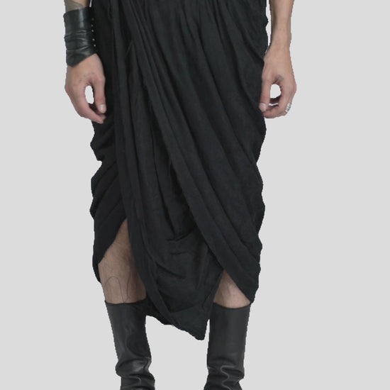 Julius_7 | AW24 - Rayon jacquard pleated skirt