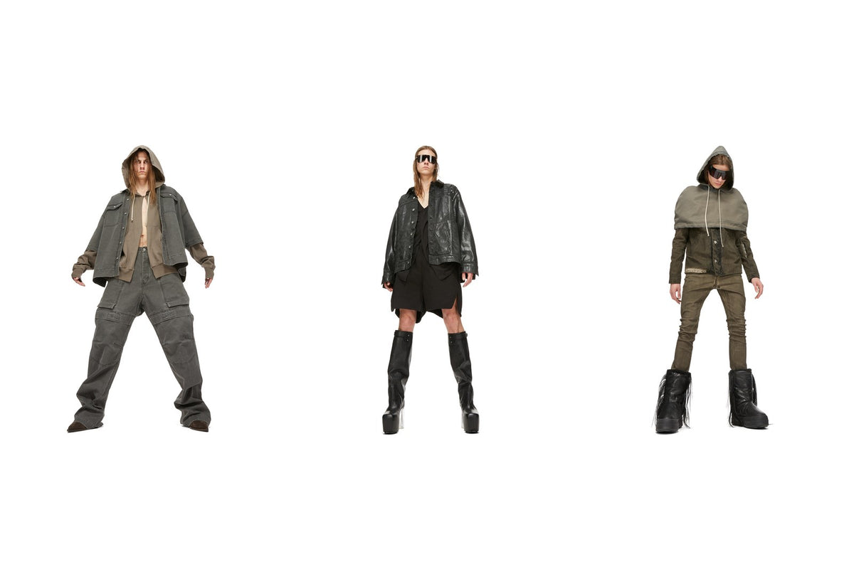 Rick Owens DRKSHDW——当代先锋时装，以极简廓形、丰富的质感层次与DRKSHDW标志性的暗黑美学精心打造。