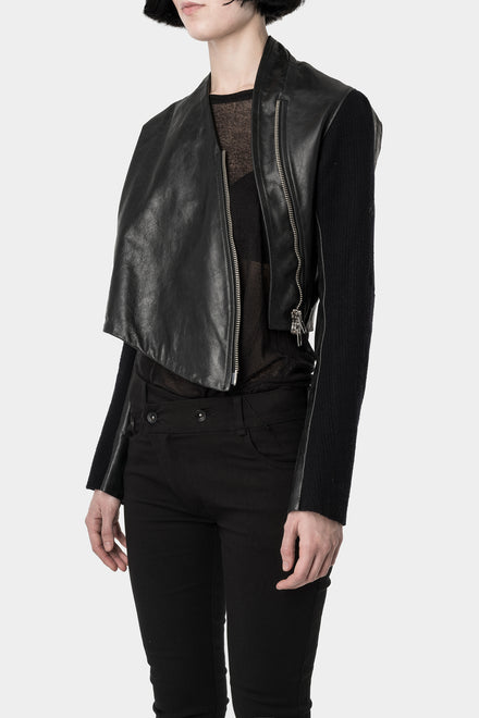 Obscur | Cropped leather jacket – ORIMONO.eu