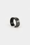 Wildhorn - Oxidised steel over leather bracelet, Thin
