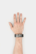 Wildhorn | Oxidised steel over leather bracelet