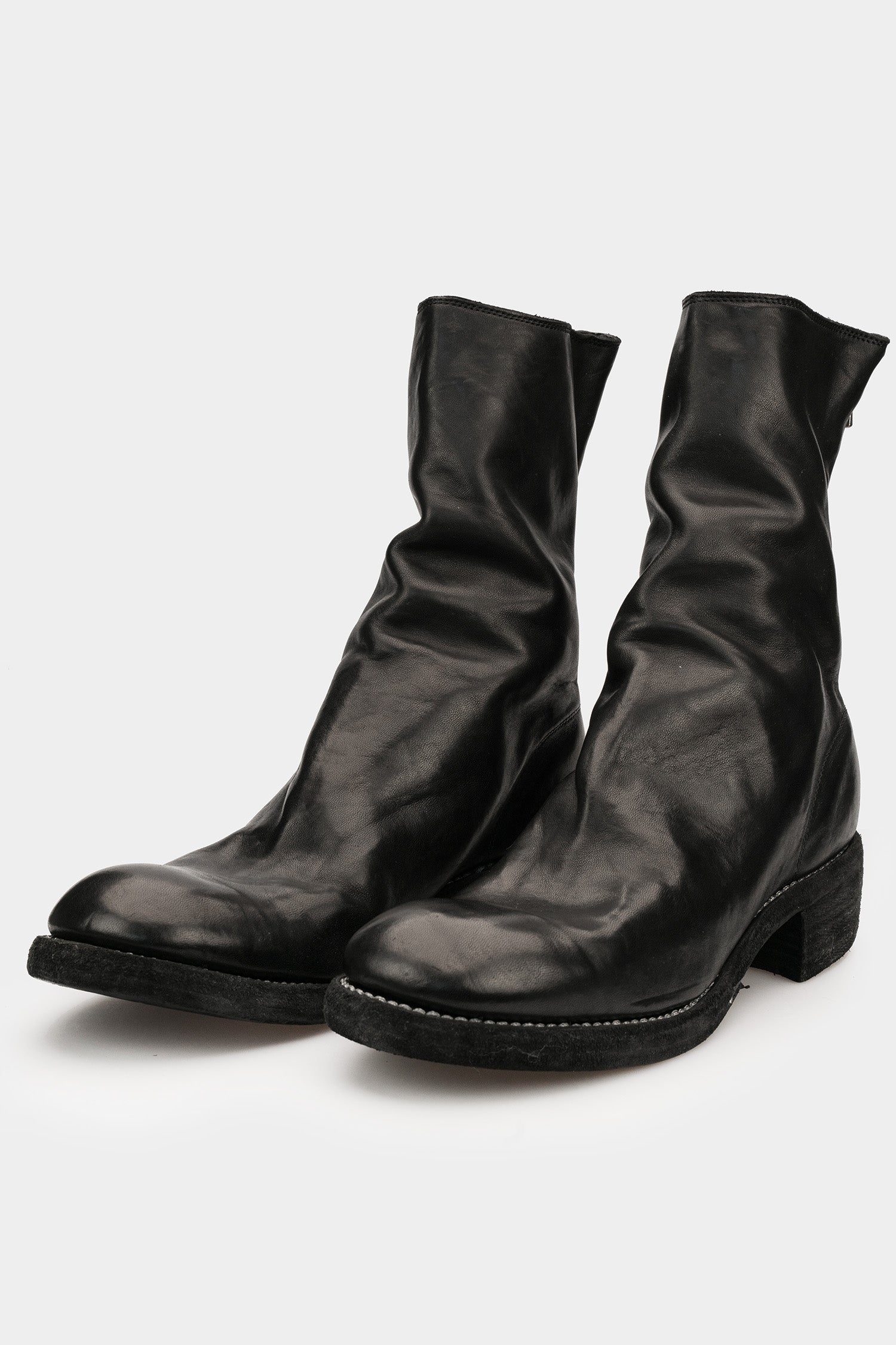 43 BACK ZIP BOOTS HORSE LEATHER by GUIDI - 靴