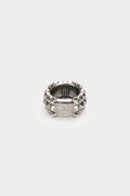Leony - Studded silver band ring
