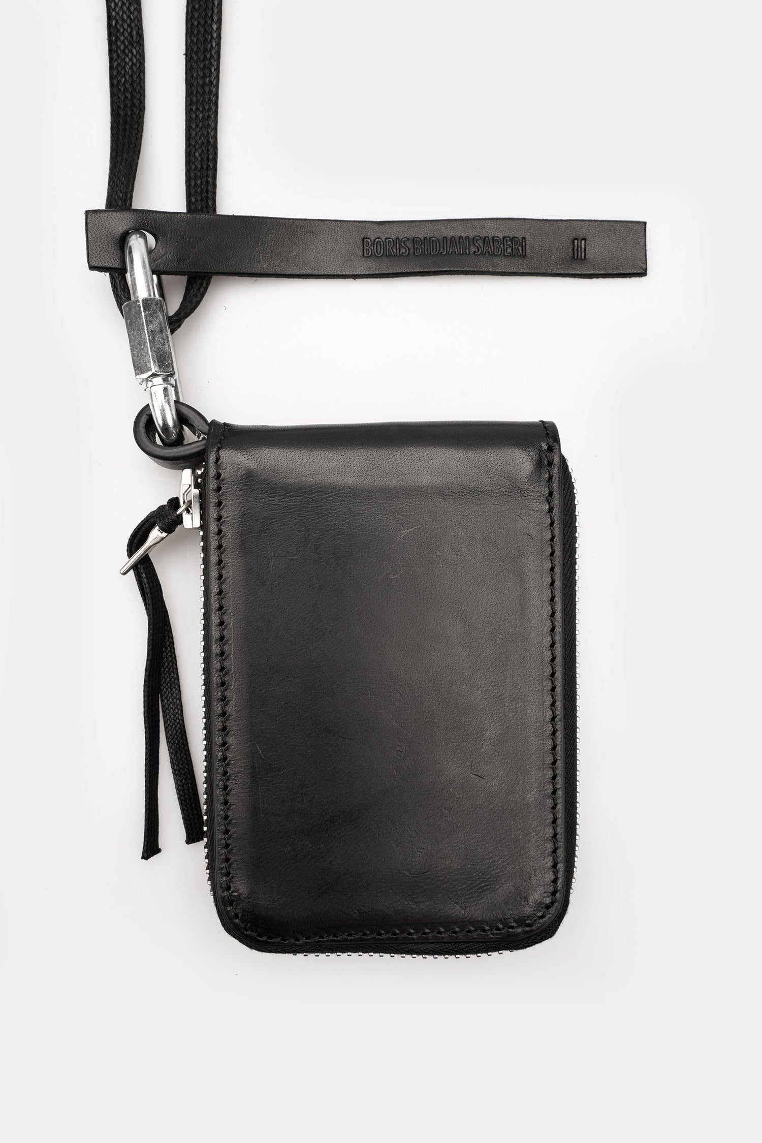 Leather wallet with neck strap